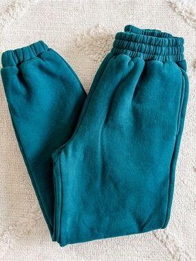Teal Green Fleece Joggers - Everyday Cozy Sweatpants